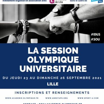 Session Olympique Universitaire 2021 – Du 23 au 26 septembre 2021 à Lille
