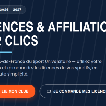 Affiliations et licences 2026-2027 : à partir du 1er septembre